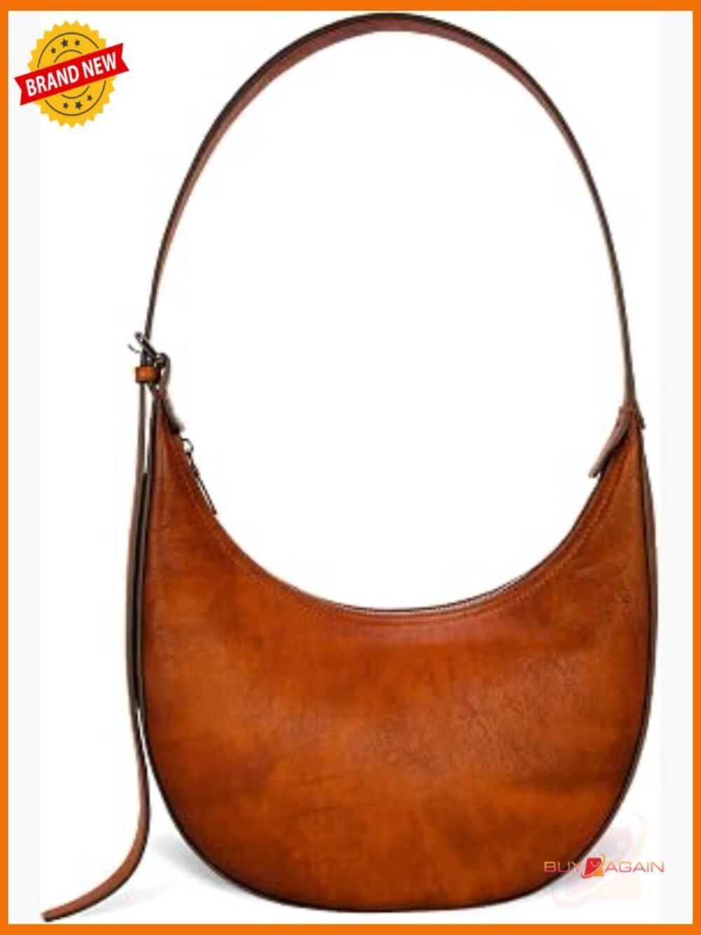Leather Crossbody Hobo Bag Lightweight Shoulder Handbag Crescent Purse
